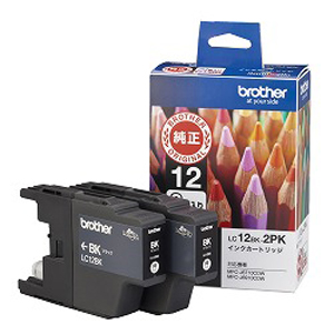 ブラザー　ＬＣ１２ＢＫ－２ＰＫ　インクカートリッジ　黒　２個入