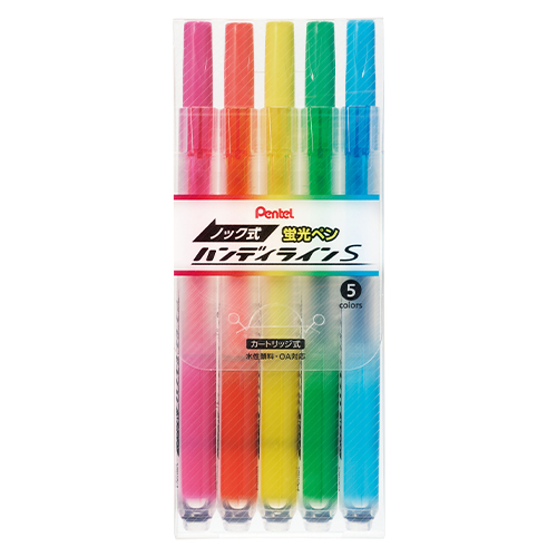 ぺんてる　ＳＸＮＳ１５－５　蛍光ハンディラインＳ　５色セット