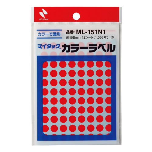 ニチバン　ＭＬ－１５１Ｎ１　マイタックカラーラベル　赤