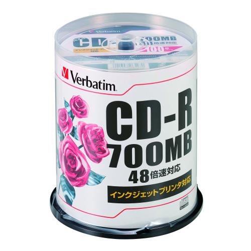 バーベイタム　ＳＲ８０ＰＰ１００　ＣＤ－Ｒ　ＰＣ／ＤＡＴＡ用　４８倍速