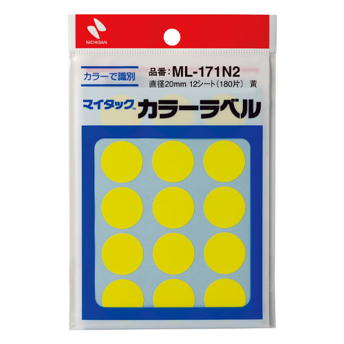 ニチバン　ＭＬ－１７１Ｎ２　マイタックカラーラベル　黄