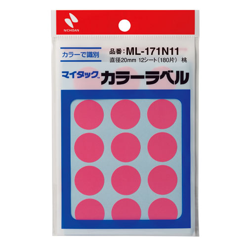 ニチバン　ＭＬ－１７１Ｎ１１　マイタックカラーラベル　桃