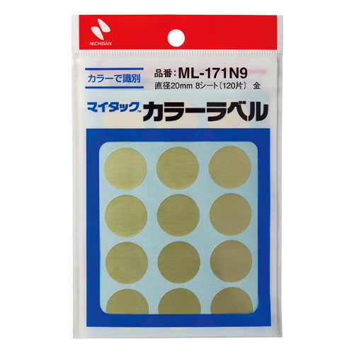 ニチバン　ＭＬ－１７１Ｎ９　マイタックカラーラベル　金