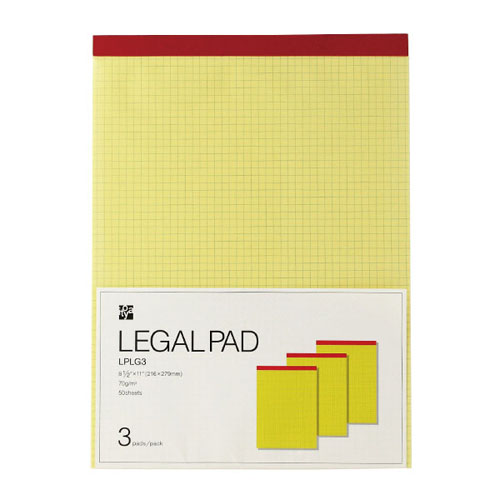 伊東屋　ＬＰＬＧ３　リーガルパッドＬ　３冊パック　方眼