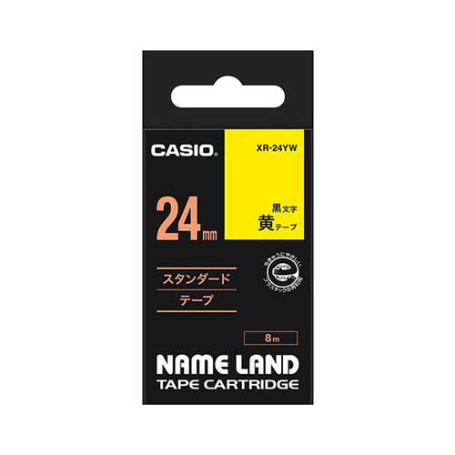 カシオ　ＸＲ－２４ＹＷ　ネームランドテープ２４ｍｍ　黄／黒文字