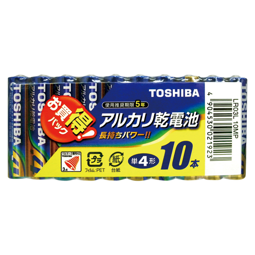 東芝　ＬＲ０３Ｌ１０ＭＰ　アルカリ電池　単四１０本パック