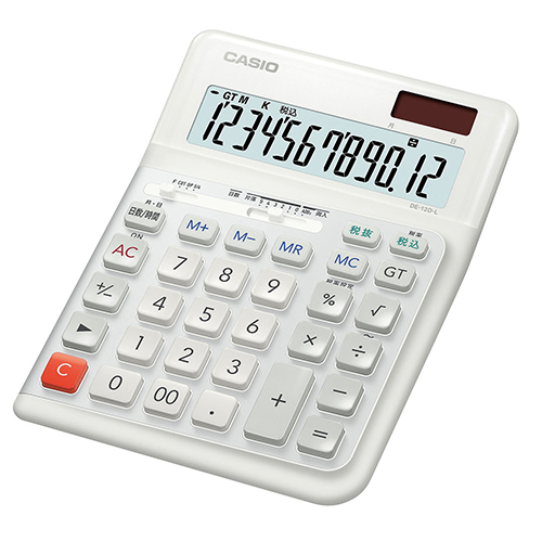 カシオ　ＤＥ－１２Ｄ－Ｌ－ＷＥ－Ｎ　カシオ　人間工学電卓　左手用（デスク）
