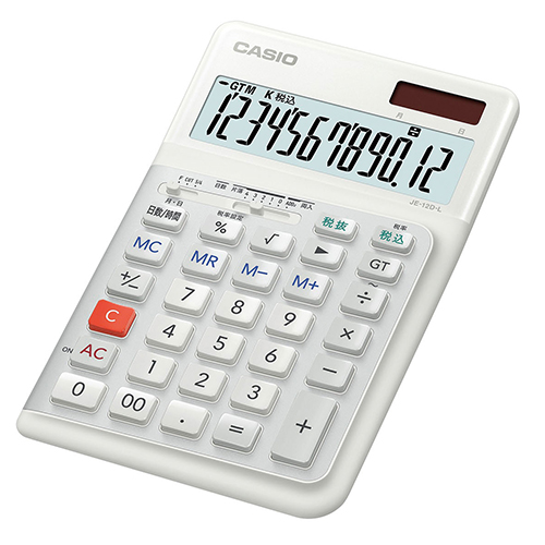 カシオ　ＪＥ－１２Ｄ－Ｌ－ＷＥ－Ｎ　カシオ　人間工学電卓（ジャストサイズ）