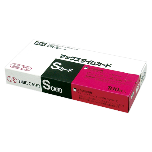 マックス　ＥＲ－Ｓカードアカ　タイムカード　赤