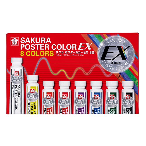 サクラクレパス　ＰＥＷ８　ポスターカラーＥＸ　８色