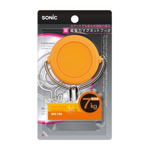 ソニック　ＭＧ－７６８－ＯＲ　超強力マグネットフック７ｋｇブリスター橙