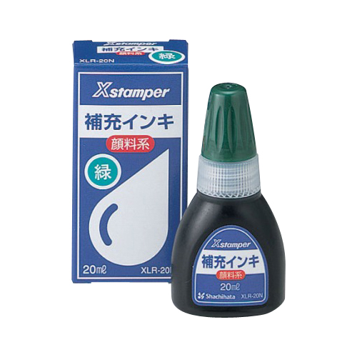 シヤチハタ　ＸＬＲ－２０Ｎミドリ　顔料系インキ２０ＭＬ　緑