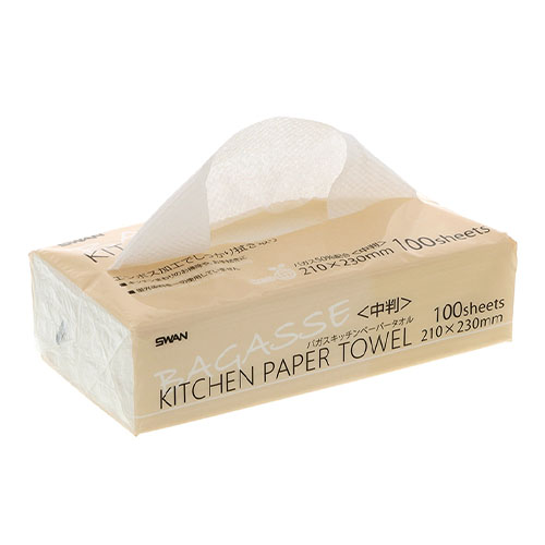 シモジマ　００４７２２００８　バガスキッチンペーパータオル　中判