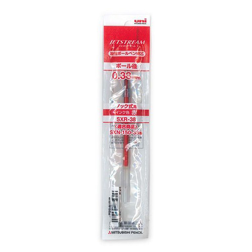 三菱鉛筆　ＳＸＲ３８．１５　ジェットストリーム０．３８用替芯　赤