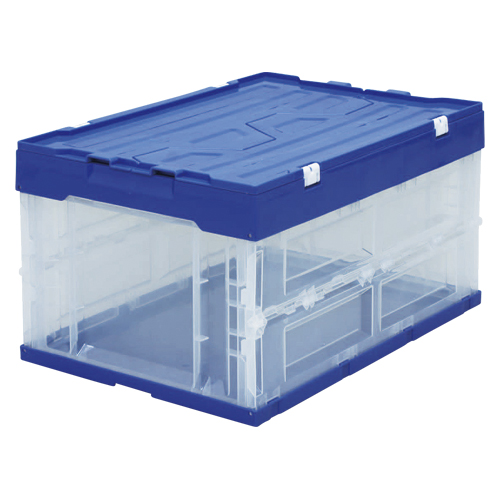 アイリスオーヤマ　ＨＤＯＨ－４０Ｌブルー／クリア　ハード折りたたみコンテナフタ一体型４０Ｌ
