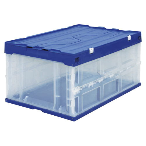 アイリスオーヤマ　ＨＤＯＨ－７５Ｌブルー／クリア　ハード折りたたみコンテナフタ一体型７５Ｌ