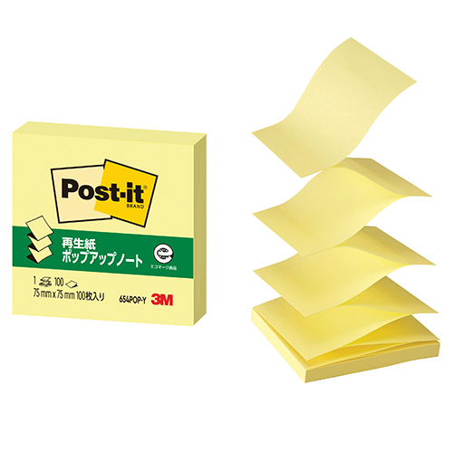 スリーエム　６５４ＰＯＰ－Ｙ　ポストイット　ポップアップノートイエロー