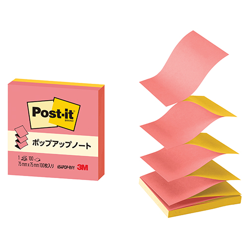 スリーエム　６５４ＰＯＰ－ＲＶＹ　ポップアップノート　リフィル　ＲＶＹ