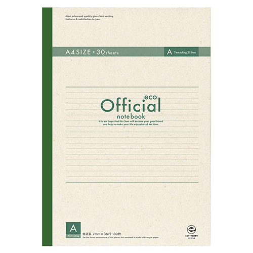 日本ノート（アピ　１Ａ３ＦＥ　オフィシャルエコＡ４　糸綴じノート