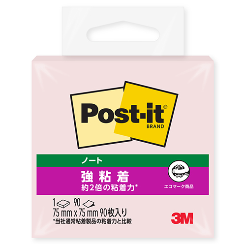 スリーエム　６５４ＳＳ－ＲＰＰ　ポストイット強粘着ノート　パステルカラー