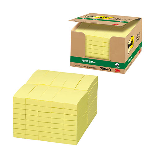 スリーエム　５００４－Ｙ　ポストイットふせん　業務用パック７５ｍｍ