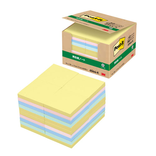 スリーエム　６５４４－Ｋ　ポストイットノート　業務用パック７５ｍｍ