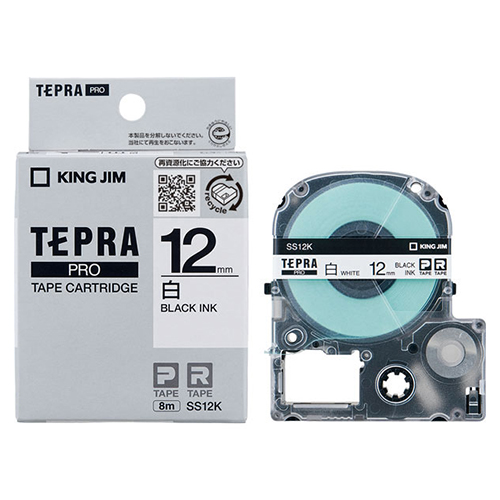 キングジム　ＳＳ１２Ｋ　ＰＲＯテープカートリッジ・白ラベル