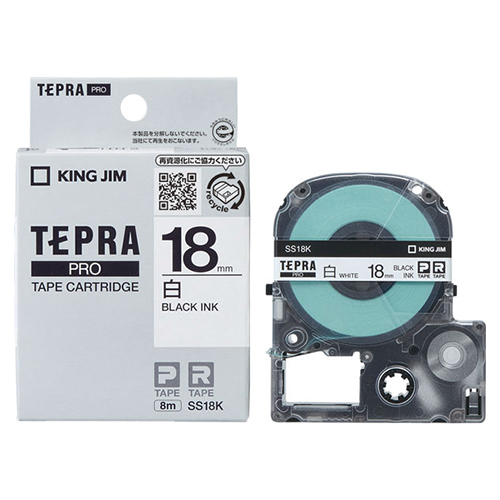 キングジム　ＳＳ１８Ｋ　ＰＲＯテープカートリッジ・白ラベル