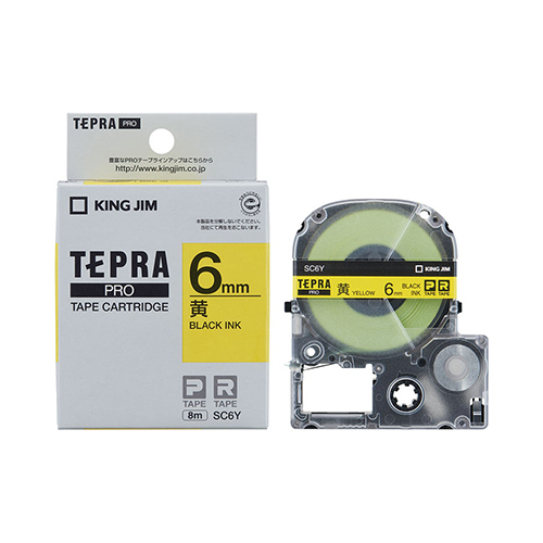 キングジム　ＳＣ６Ｙ　ＰＲＯテープカートリッジ・カラーラベル