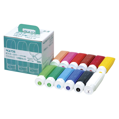 ぺんてる　ＹＮＧ３－１２　ポスターカラーＹＮＧ３　１２色セット