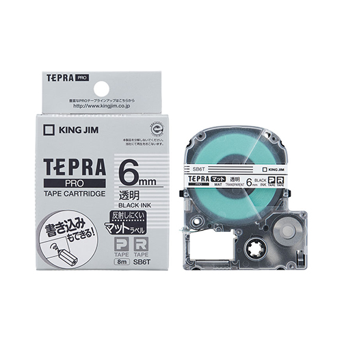 キングジム　ＳＢ６Ｔ　ＰＲＯテ－プマットラベル透明黒文字