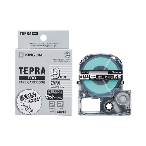 キングジム　ＳＢ９ＴＳ　ＰＲＯテ－プマットラベル透明白文字