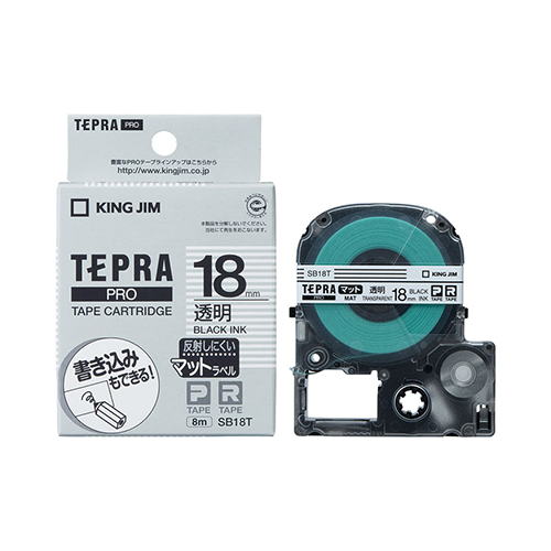 キングジム　ＳＢ１８Ｔ　ＰＲＯテ－プマットラベル透明黒文字