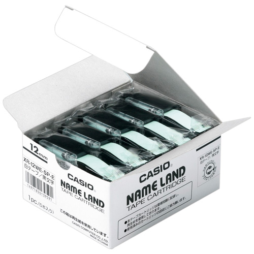 カシオ　ＸＲ－１２ＷＥ－５Ｐ－Ｅ　ネームランドエコテープ１２ｍｍ　５個入
