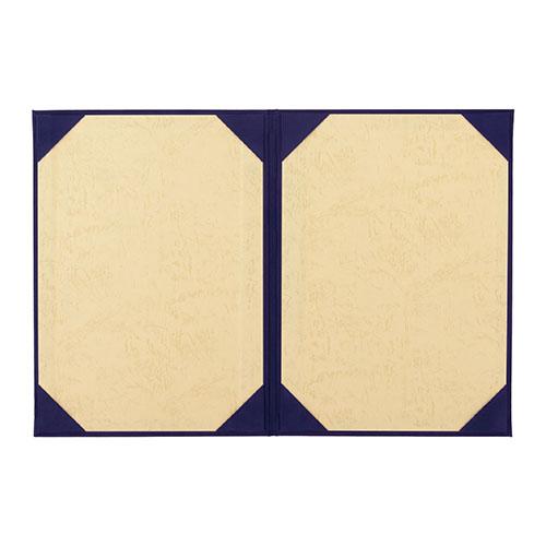 美濃商会　８２８２－０８　証書ファイル　植毛　紺　Ａ４二枚用