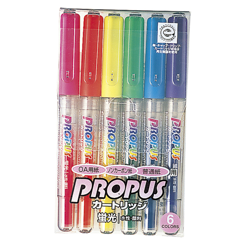 三菱鉛筆　ＰＵＳ１５５６Ｃ　プロパス・カートリッジ蛍光ペン６色セット