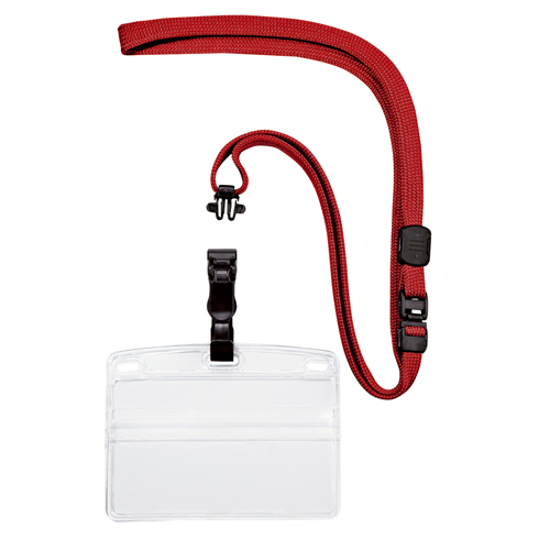 オープン　ＮＬ－５－ＲＤ　吊り下げ名札脱着式　横名刺　１０枚　赤