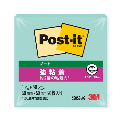 スリーエム　６５０ＳＳ－ＡＧ　ポストイット強粘着ノートパステルアップル
