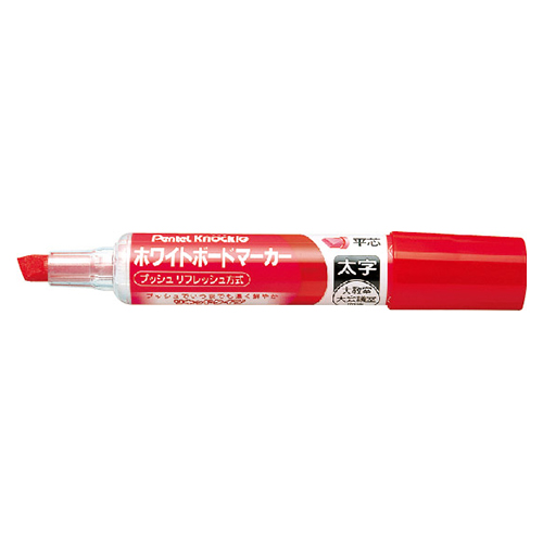 ぺんてる　ＥＭＷＬ６Ｗ－Ｂ　ＹＥＳ　ノックル　平　太字　赤