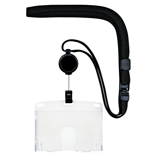 オープン　ＮＬ－７Ｐ－ＢＫ　吊り下げ名札　リール式ハードＩＤ１枚　黒