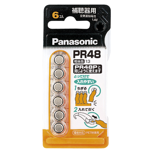 パナソニック　ＰＲ－４８／６Ｐ　補聴器用ボタン電池