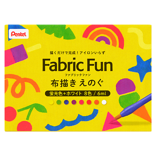 ぺんてる　ＦＦＰＣ１－Ｆ８Ｊ　ファブリックファン蛍光＋ホワイト８色