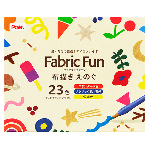 ぺんてる　ＦＦＰＣ１－２４Ｊ　ファブリックファン２３色セット