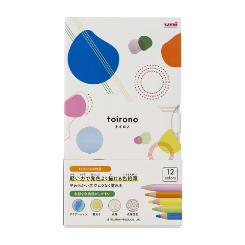 三菱鉛筆　ＴＲ１２Ｃ　色鉛筆トイロノ　ＴＲ１２Ｃ　１２色