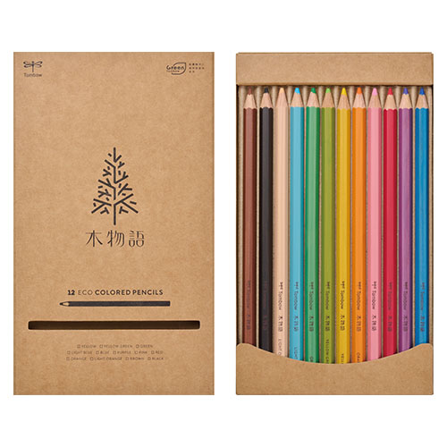 トンボ鉛筆　ＣＱ－ＫＳ１２Ｃ　色鉛筆　木物語　１２色