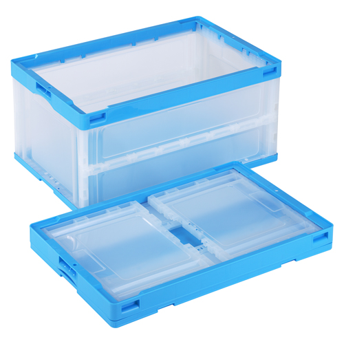 岐阜プラ　ＣＢ－Ｓ７６ＮＲ（ブルートウメイ）　折りたたみコンテナ　フタ無／ブルー透明