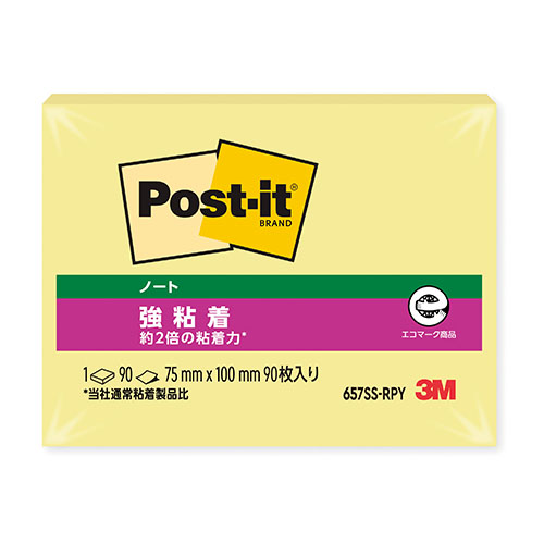 スリーエム　６５７ＳＳ－ＲＰＹ　ポストイット強粘着７５×１００ｍｍ