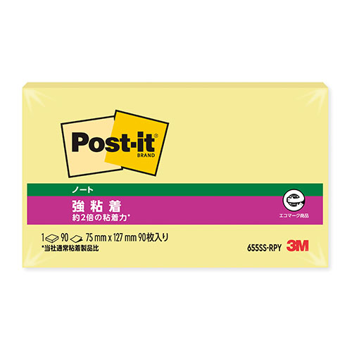 スリーエム　６５５ＳＳ－ＲＰＹ　ポストイット強粘着　イエロー