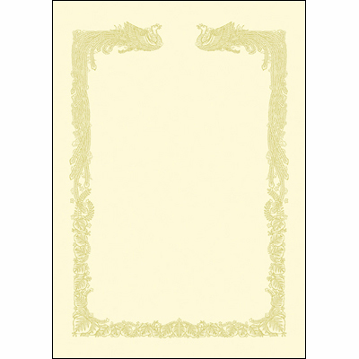 ササガワ　１０－１４６８　ＯＡ賞状用紙　雲なしＡ４判横クリーム