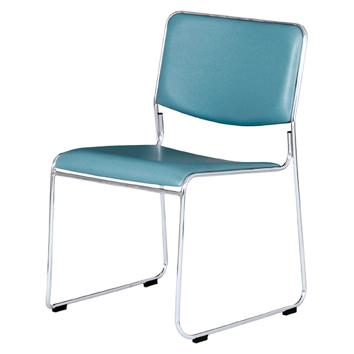 弘益　ＭＫ－４８０（ＢＬ）　スタッキングチェア（合成皮革張）　ブルー